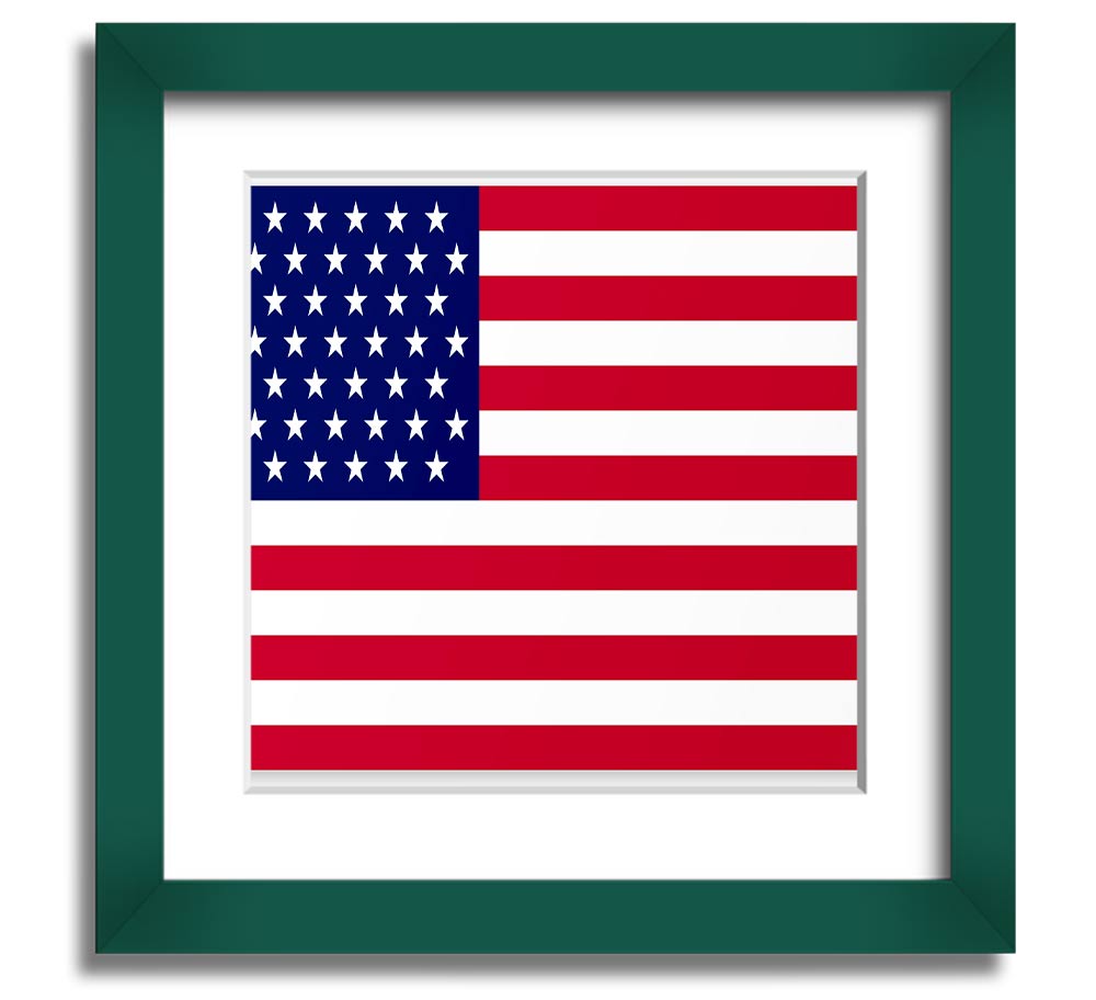 American Star Square Framed Print in various frame colors, showcasing a stylish design ready to hang.