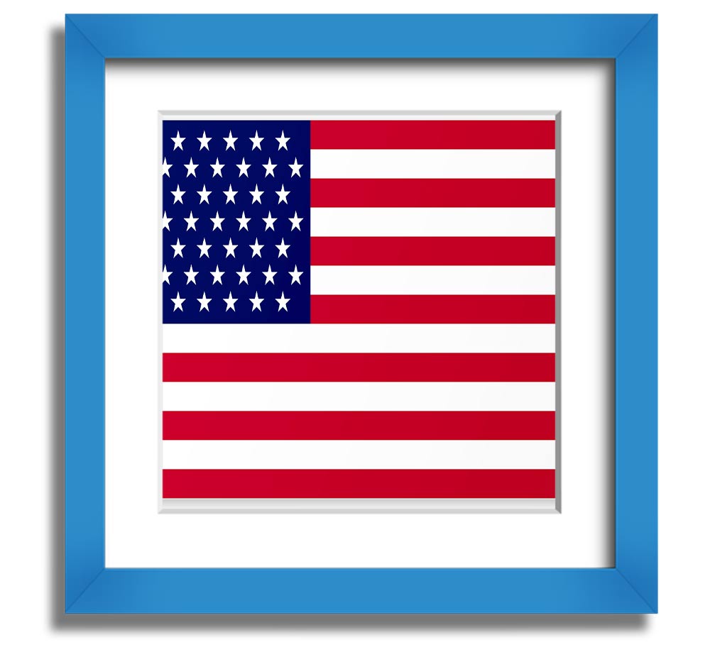 American Star Square Framed Print in various frame colors, showcasing a stylish design ready to hang.