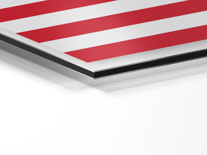 American Star artwork printed on brushed aluminium dibond, showcasing vibrant colors and modern design.