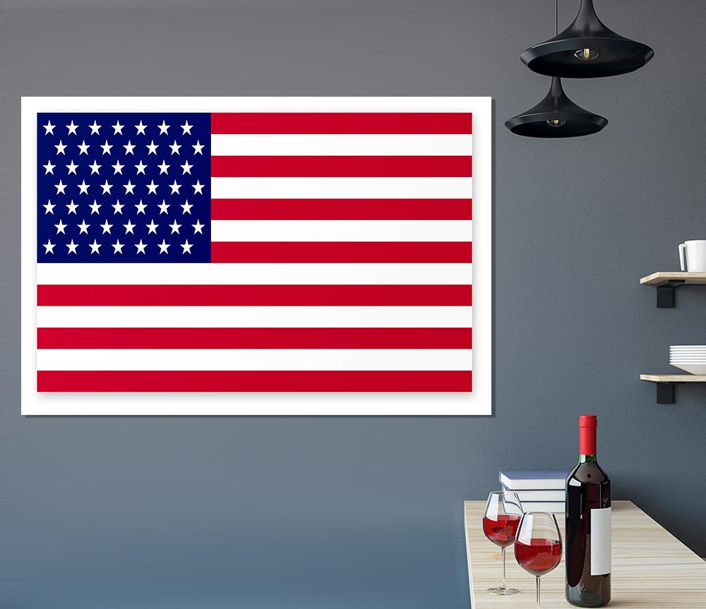 American Star canvas poster featuring vibrant colors and a striking design, ready for display or framing.