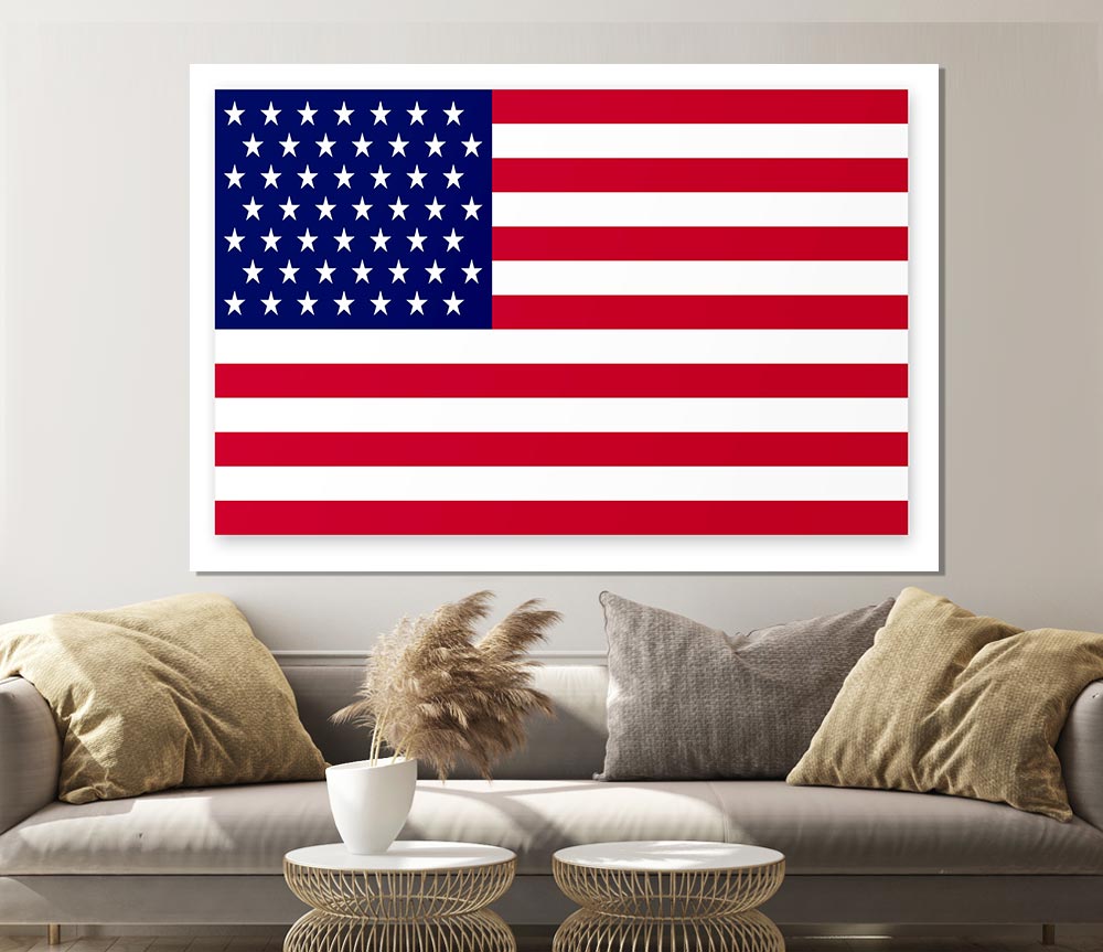 American Star canvas poster featuring vibrant colors and a striking design, ready for display or framing.