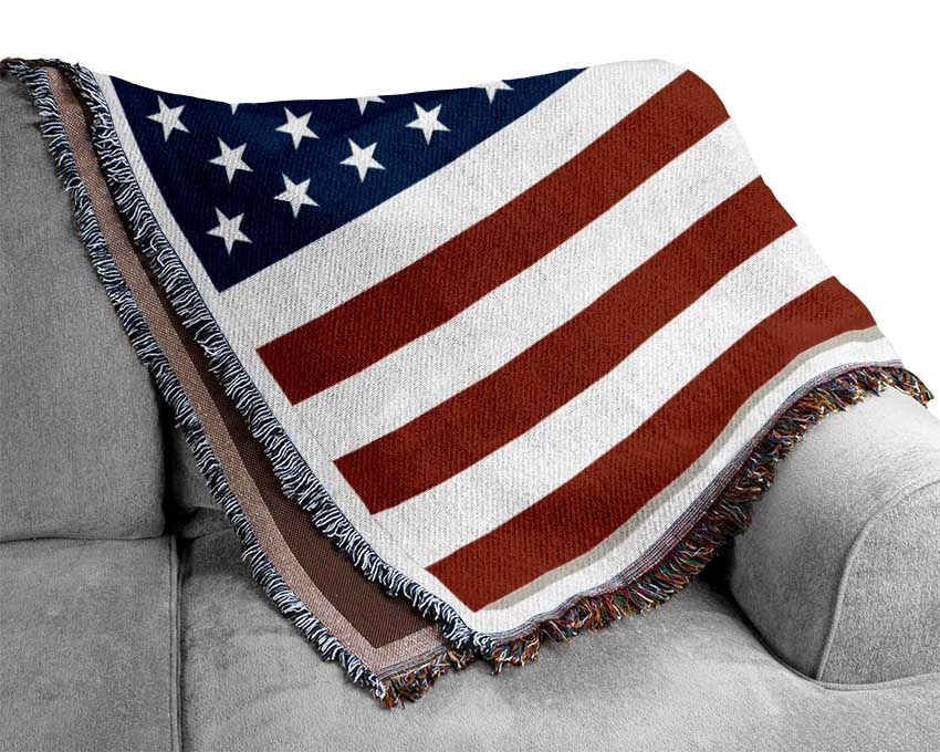 American Star throw blanket made from 100% cotton with a thermal weave, showcasing its luxurious texture and classic design.