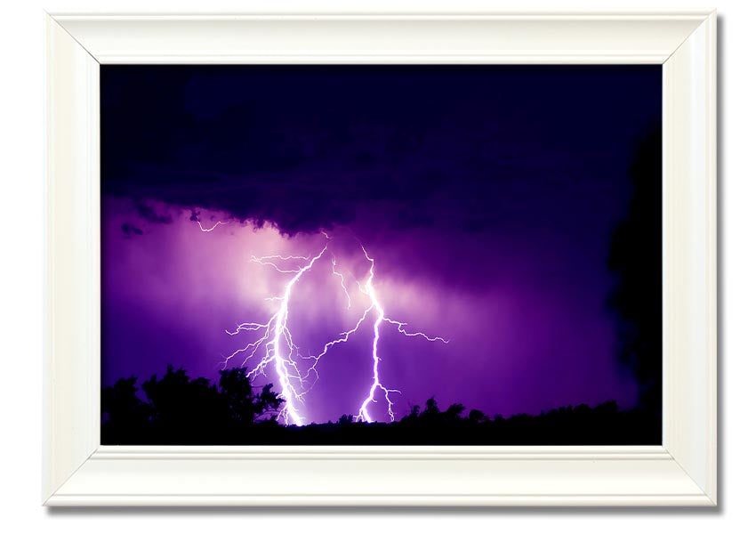 A beautifully framed Amethyst print showcasing rich purple hues, ready to hang, available in various frame colors.