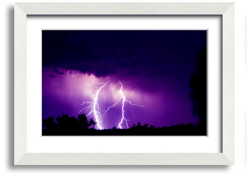 A beautifully framed Amethyst print showcasing rich purple hues, ready to hang, available in various frame colors.