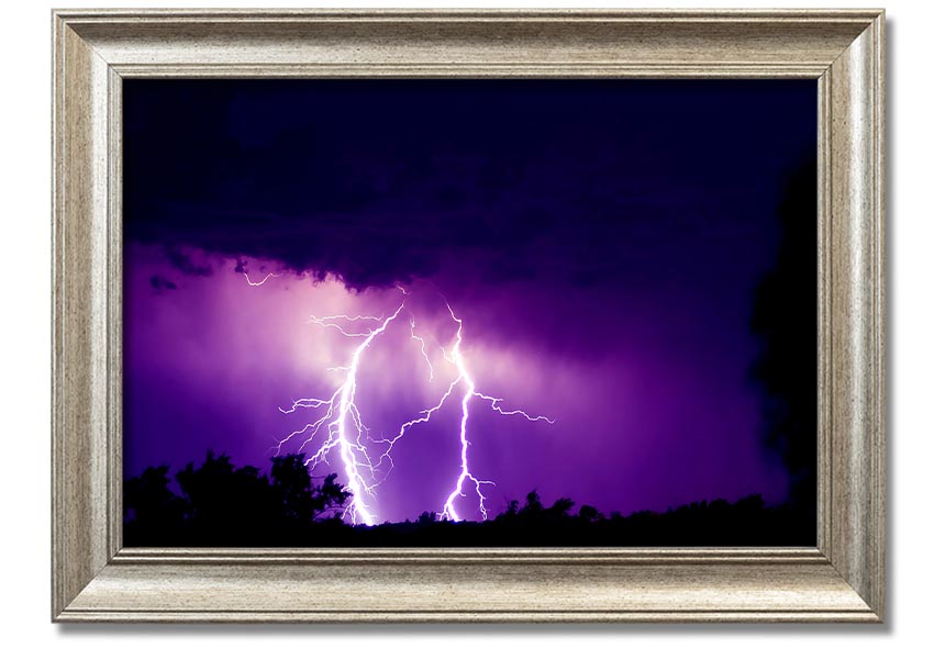 A beautifully framed Amethyst print showcasing rich purple hues, ready to hang, available in various frame colors.