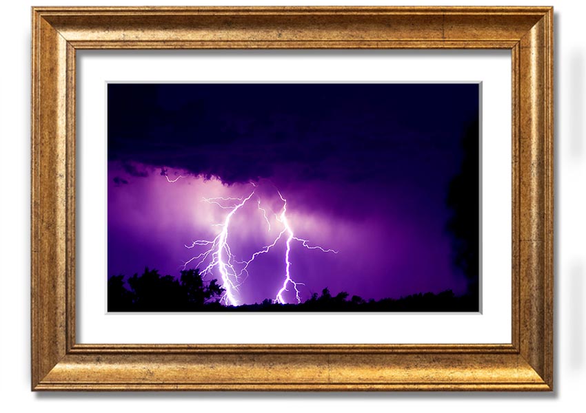 A beautifully framed Amethyst print showcasing rich purple hues, ready to hang, available in various frame colors.