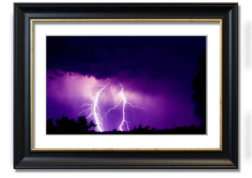 A beautifully framed Amethyst print showcasing rich purple hues, ready to hang, available in various frame colors.