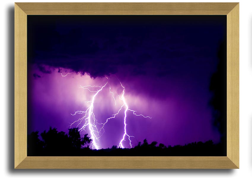 A beautifully framed Amethyst print showcasing rich purple hues, ready to hang, available in various frame colors.