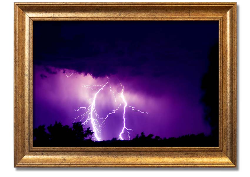 A beautifully framed Amethyst print showcasing rich purple hues, ready to hang, available in various frame colors.