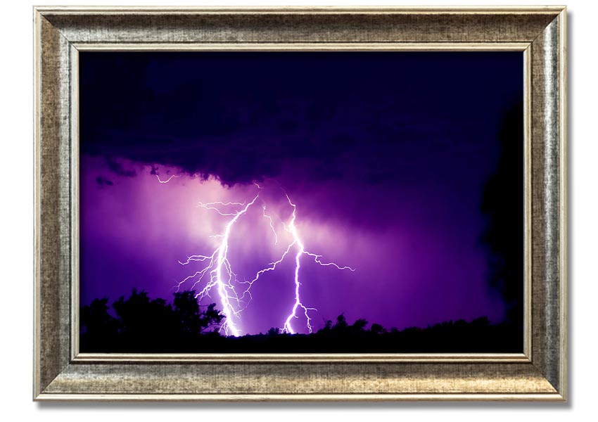 A beautifully framed Amethyst print showcasing rich purple hues, ready to hang, available in various frame colors.