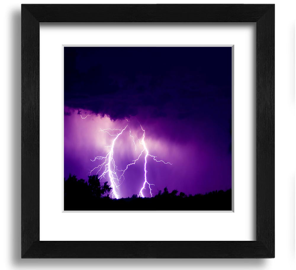 Amethyst Square Framed Print showcasing vibrant purple hues in a stylish frame, ready to hang.