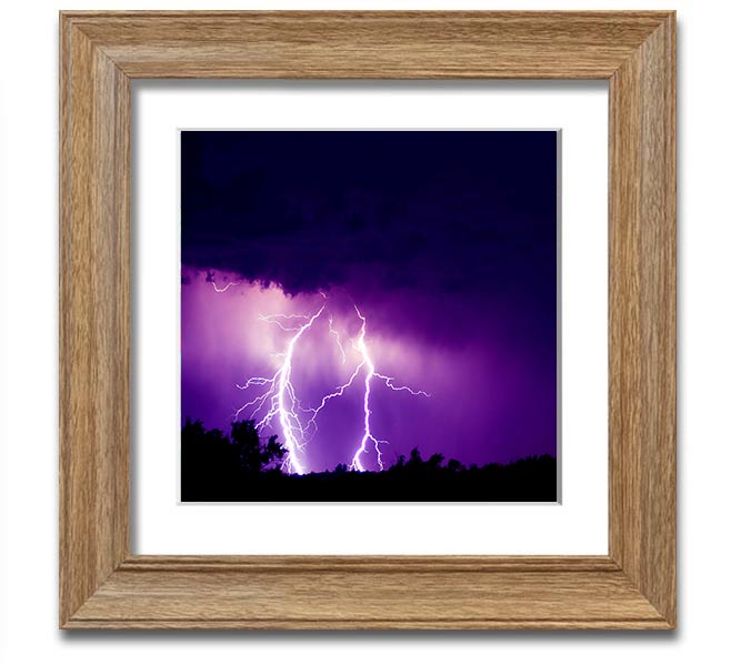 Amethyst Square Framed Print showcasing vibrant purple hues in a stylish frame, ready to hang.