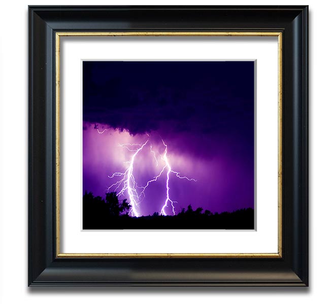 Amethyst Square Framed Print showcasing vibrant purple hues in a stylish frame, ready to hang.