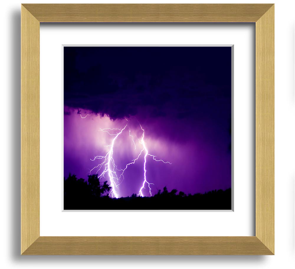 Amethyst Square Framed Print showcasing vibrant purple hues in a stylish frame, ready to hang.