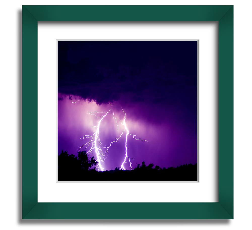 Amethyst Square Framed Print showcasing vibrant purple hues in a stylish frame, ready to hang.