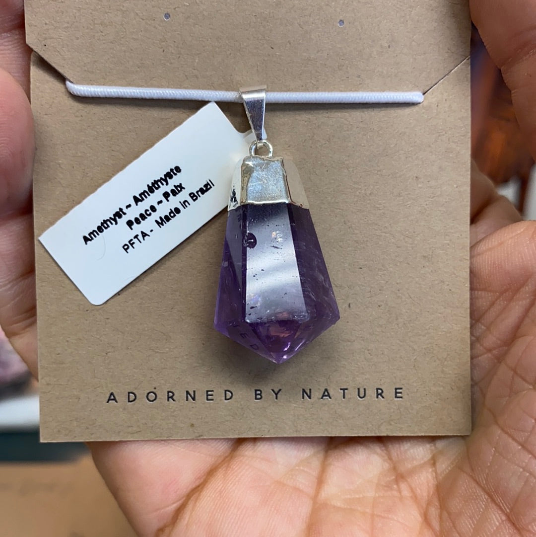 Amethyst Teardrop Faceted Pendant showcasing its beautiful purple hue and elegant teardrop shape, perfect for healing and style.