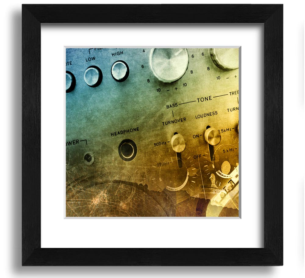 Amp It Up Square Framed Print in multiple frame colors, handmade in the UK, ready to hang.