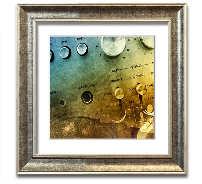 Amp It Up Square Framed Print in multiple frame colors, handmade in the UK, ready to hang.