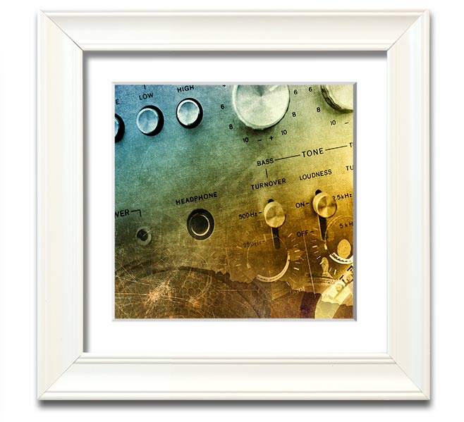 Amp It Up Square Framed Print in multiple frame colors, handmade in the UK, ready to hang.