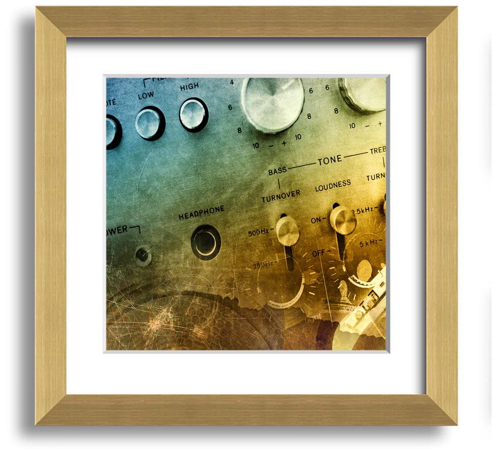 Amp It Up Square Framed Print in multiple frame colors, handmade in the UK, ready to hang.