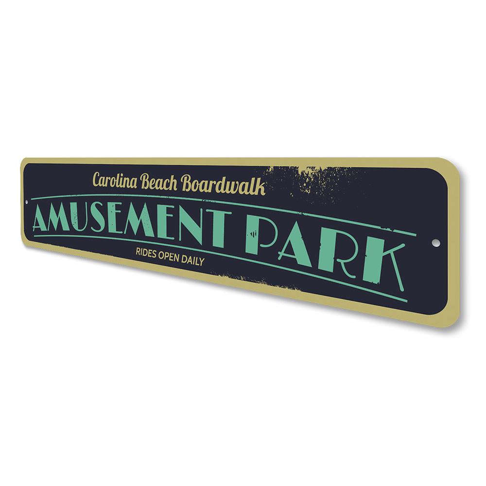 Amusement park boardwalk sign.