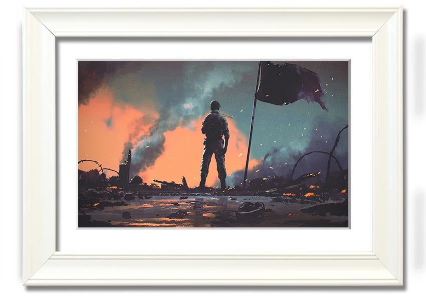 Framed print of 'Amy In The Smoke', showcasing intricate details and available in various frame colors.