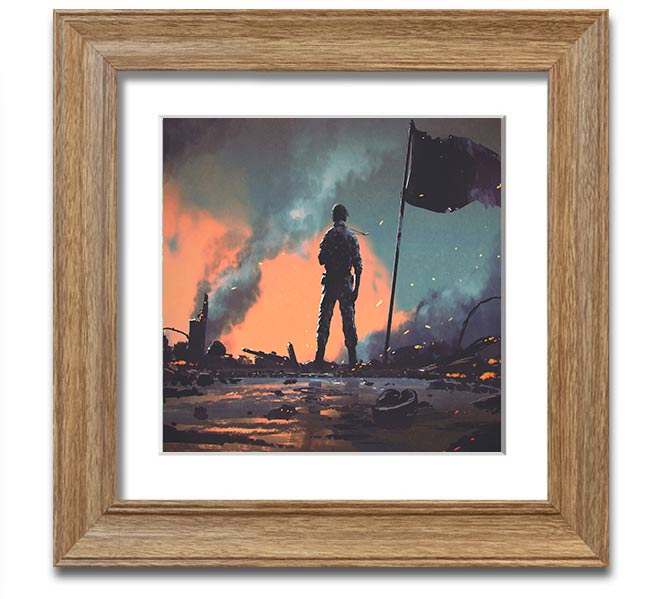 Amy In The Smoke Square Framed Print in various frame colors, showcasing a modern design, ready to hang.