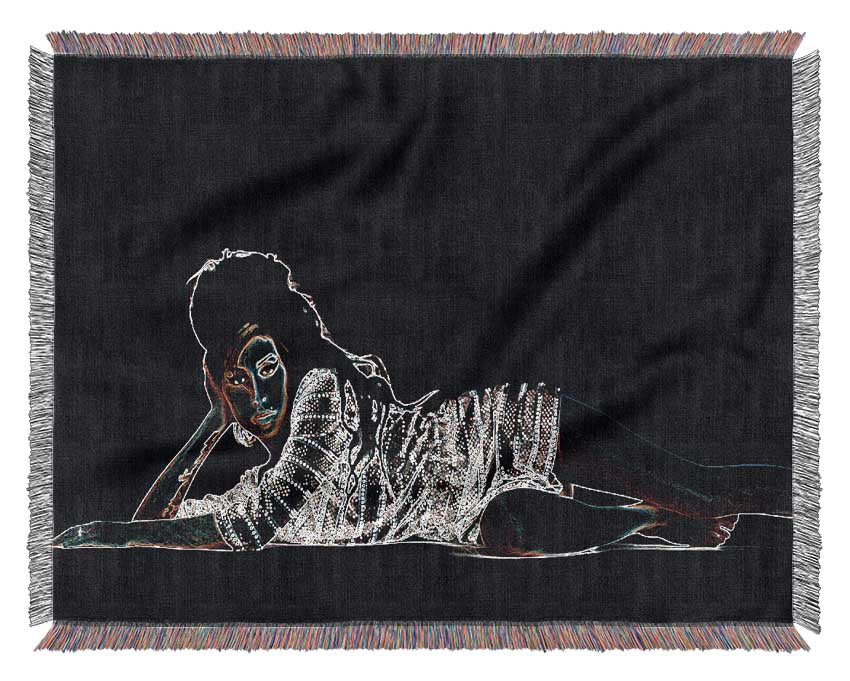 Amy Winehouse throw blanket made from 100% cotton, featuring a luxurious thermal weave design, perfect for bed or couch.