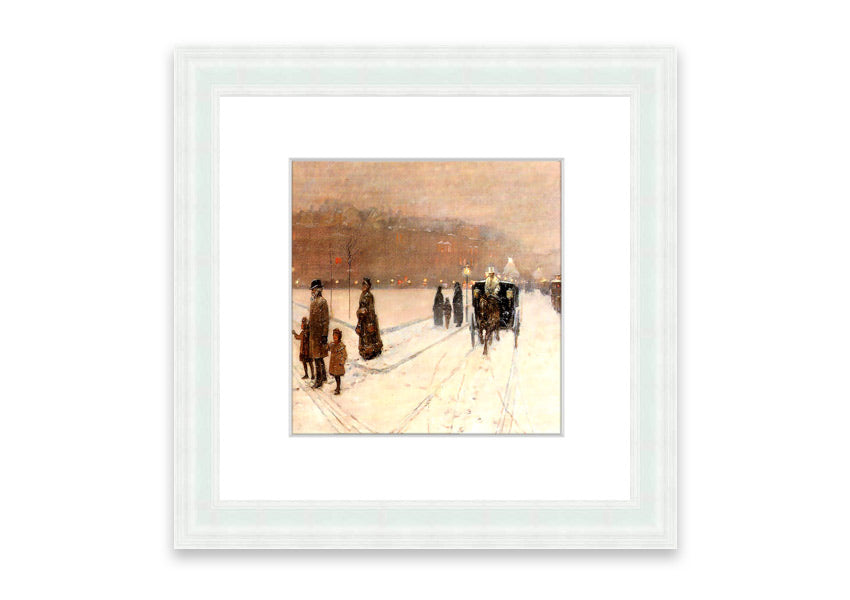 Framed print of Urban Fairy Tale Land by Hassam, showcasing vibrant colors and intricate details, ready to hang.