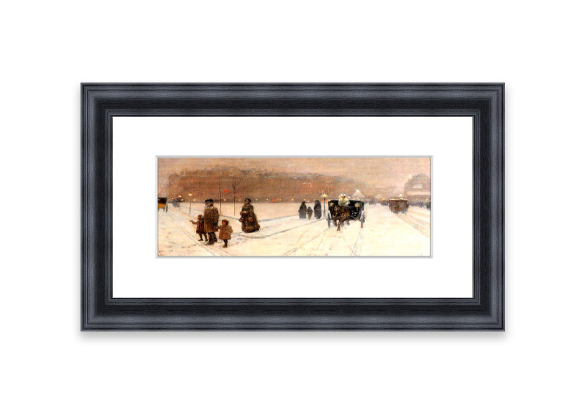 Framed print of Urban Fairy Tale Land by Hassam, showcasing vibrant colors and intricate details, ready to hang.