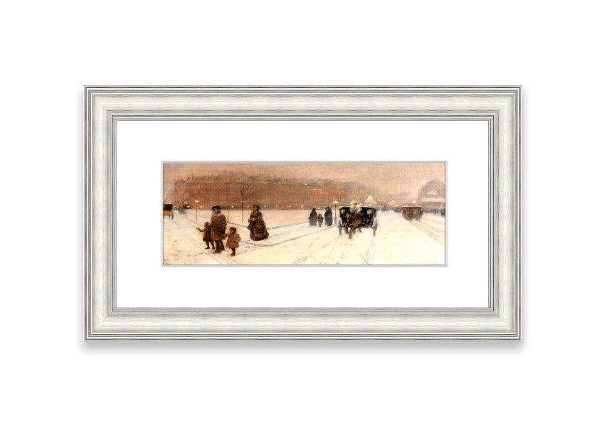 Framed print of Urban Fairy Tale Land by Hassam, showcasing vibrant colors and intricate details, ready to hang.