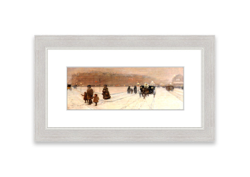 Framed print of Urban Fairy Tale Land by Hassam, showcasing vibrant colors and intricate details, ready to hang.