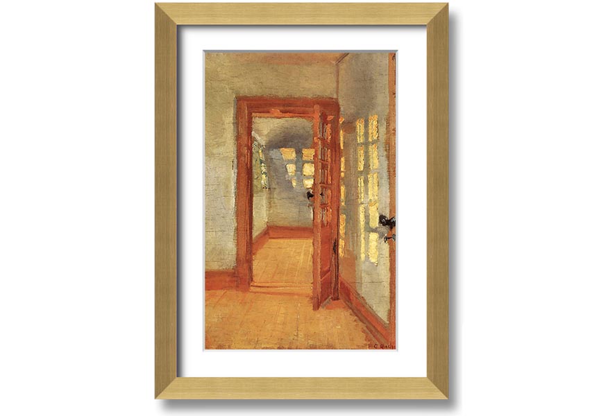 Framed print of Anna Ancher House, showcasing vibrant colors and intricate details, ready to hang.