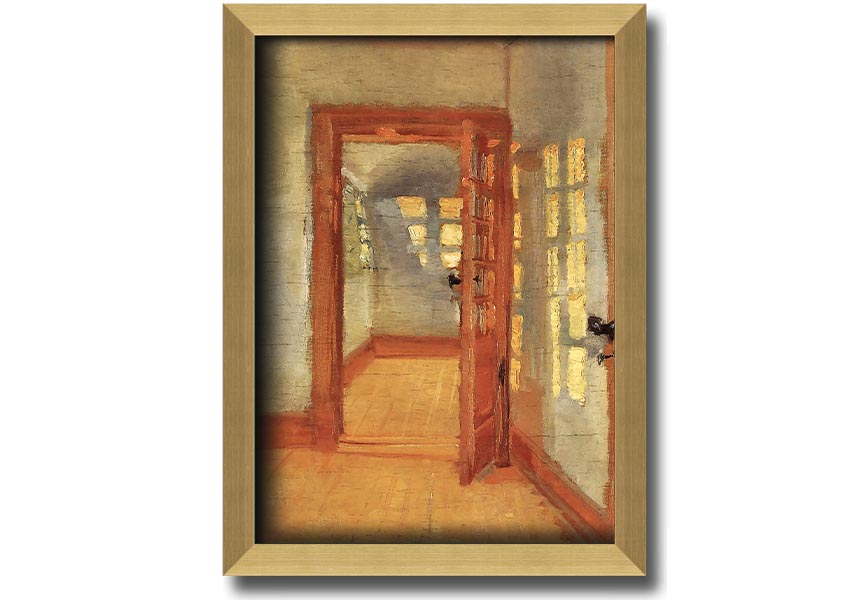 Framed print of Anna Ancher House, showcasing vibrant colors and intricate details, ready to hang.