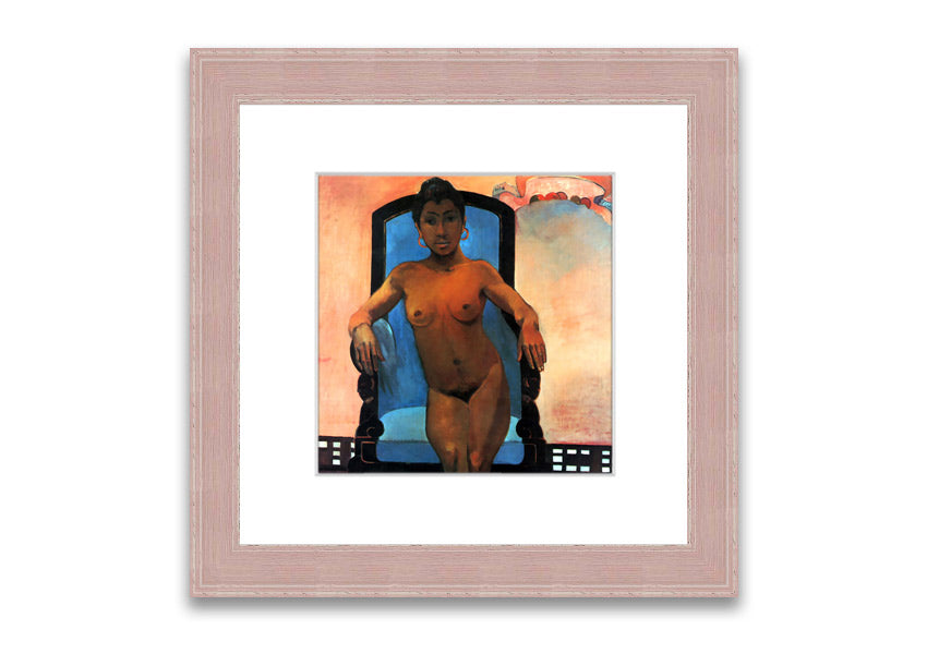 Framed print of Anna The Java Woman by Gauguin, showcasing vibrant colors and intricate details, ready to hang.