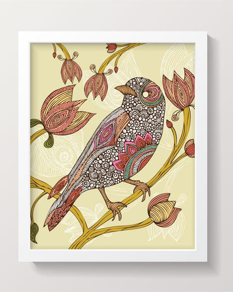 Anais the bird archival art print featuring original pen and ink art with vibrant digital coloring on matte card stock.