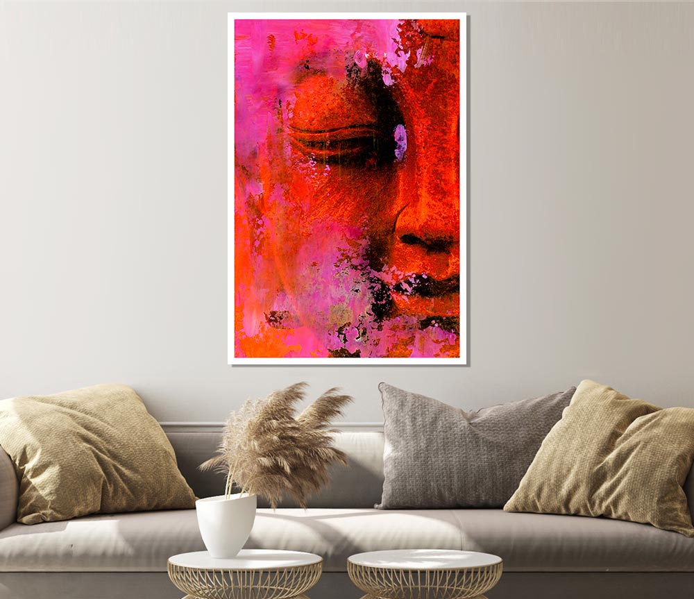 A high-quality canvas print of an Ancient Buddha Statue, showcasing intricate details and serene expression.