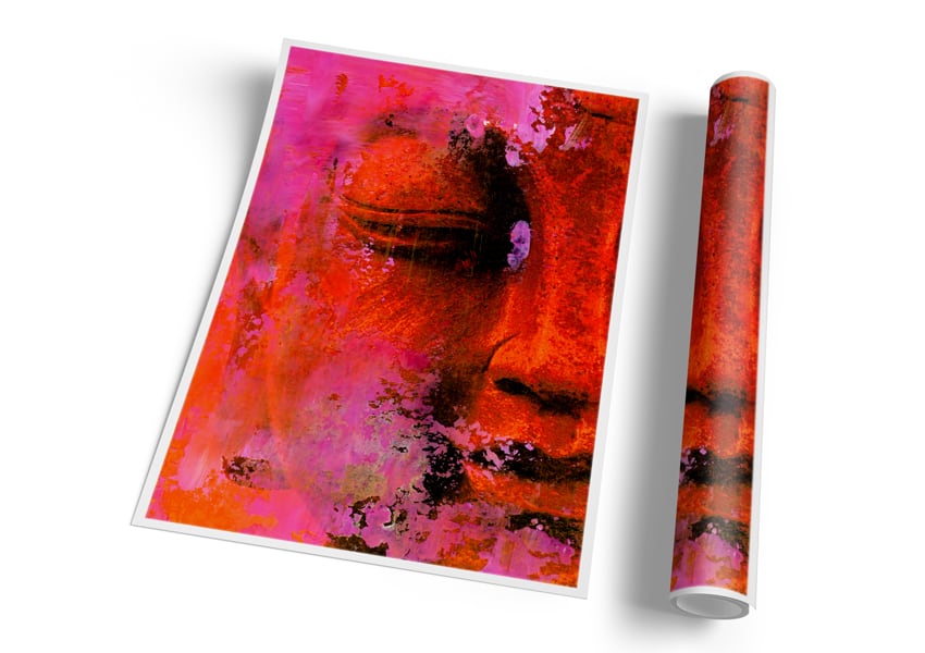 A high-quality canvas print of an Ancient Buddha Statue, showcasing intricate details and serene expression.