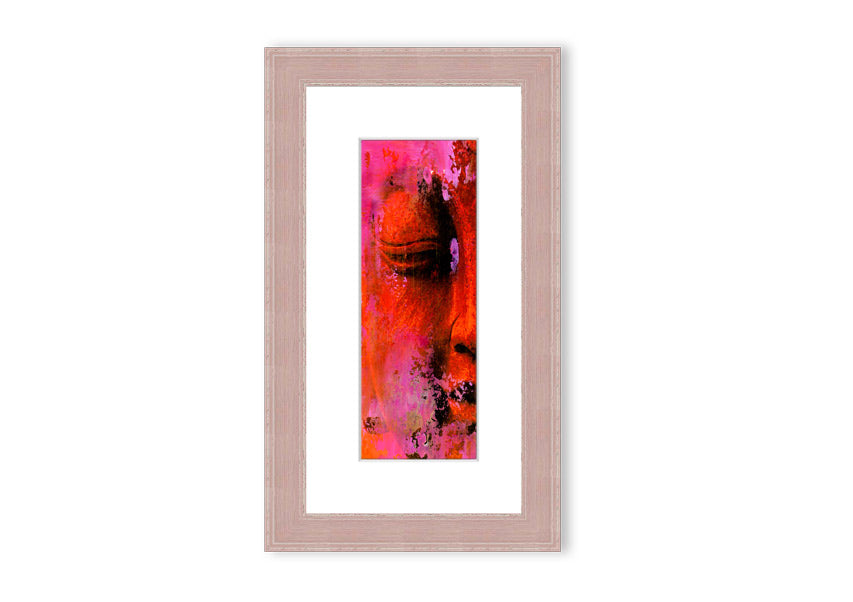 A beautifully framed Ancient Buddha Statue print showcasing intricate details and serene expression, available in various frame colors.