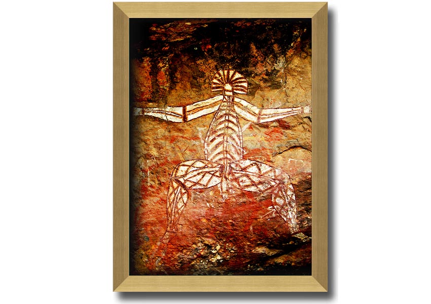 Framed print of Ancient Cave Art showcasing intricate prehistoric designs, available in various frame colors.