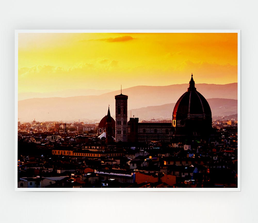 A beautiful canvas poster of Ancient City Rooftops showcasing intricate architectural details and vibrant colors.