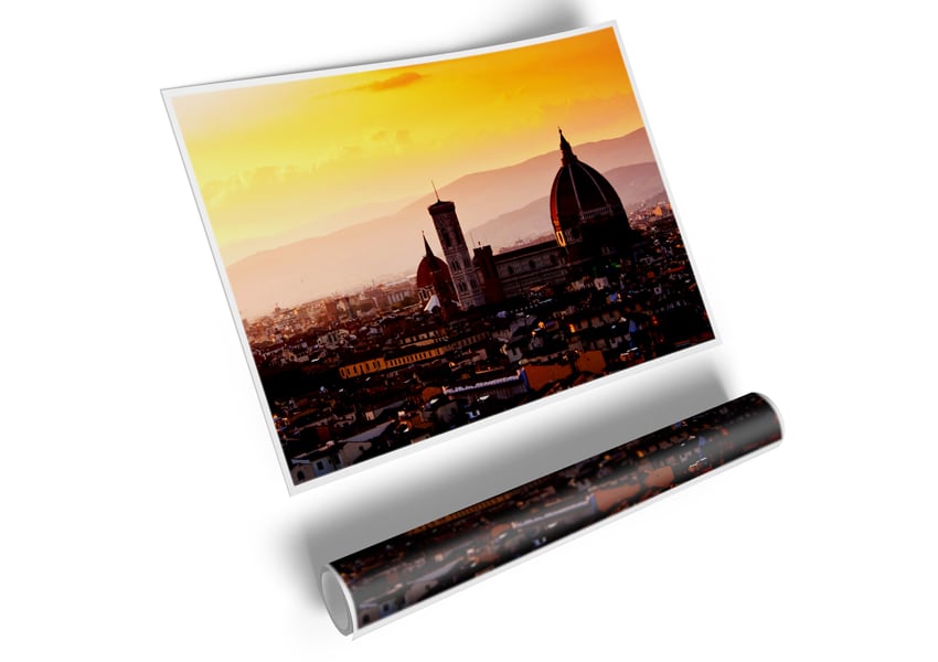 A beautiful canvas poster of Ancient City Rooftops showcasing intricate architectural details and vibrant colors.