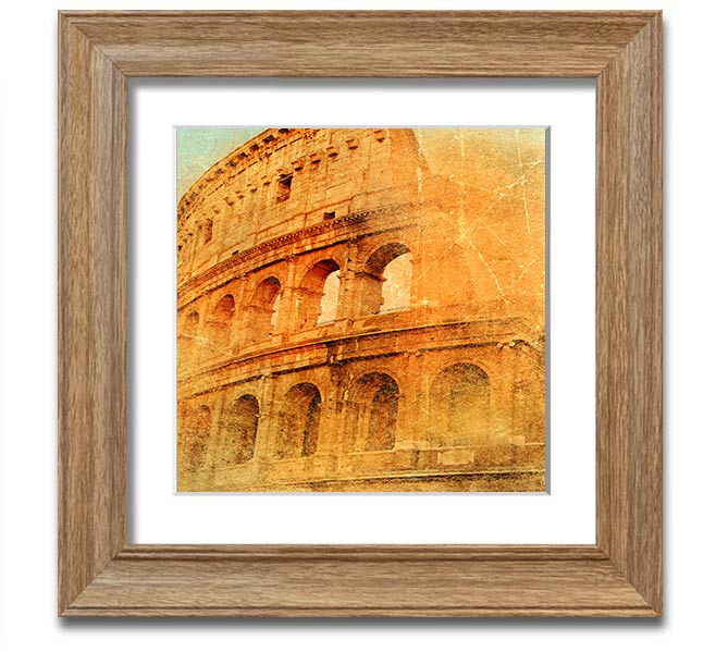 A beautifully framed print of the Ancient Colosseum, showcasing its architectural details and grandeur.