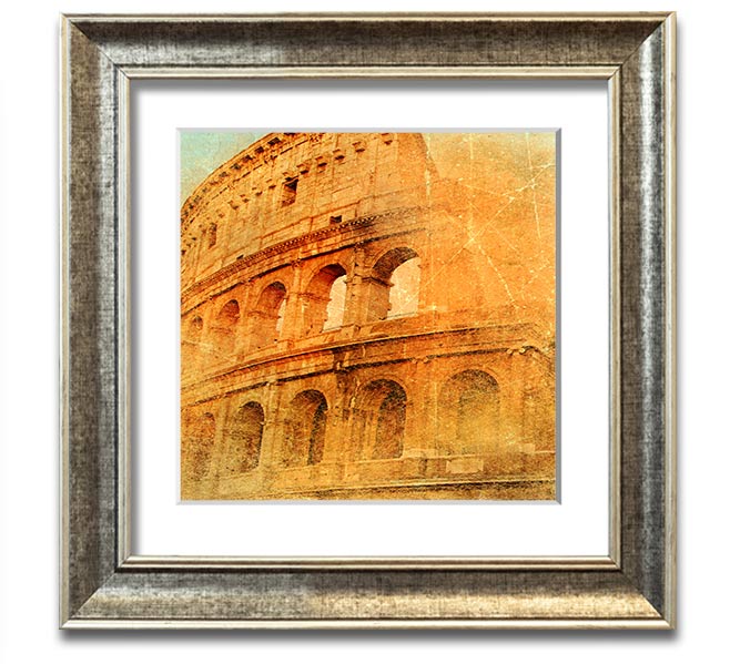 A beautifully framed print of the Ancient Colosseum, showcasing its architectural details and grandeur.