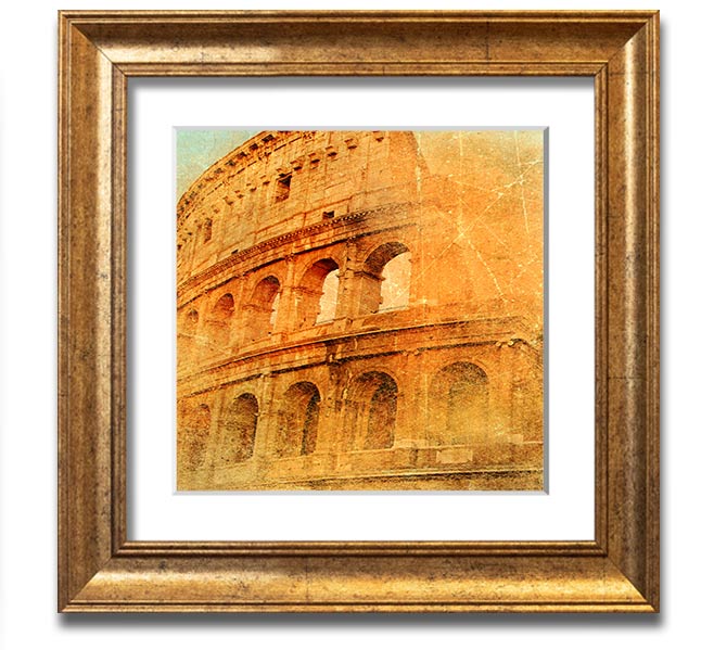 A beautifully framed print of the Ancient Colosseum, showcasing its architectural details and grandeur.