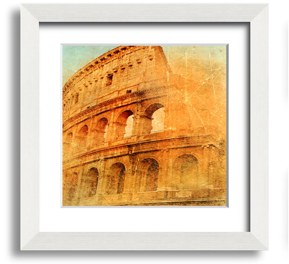 A beautifully framed print of the Ancient Colosseum, showcasing its architectural details and grandeur.