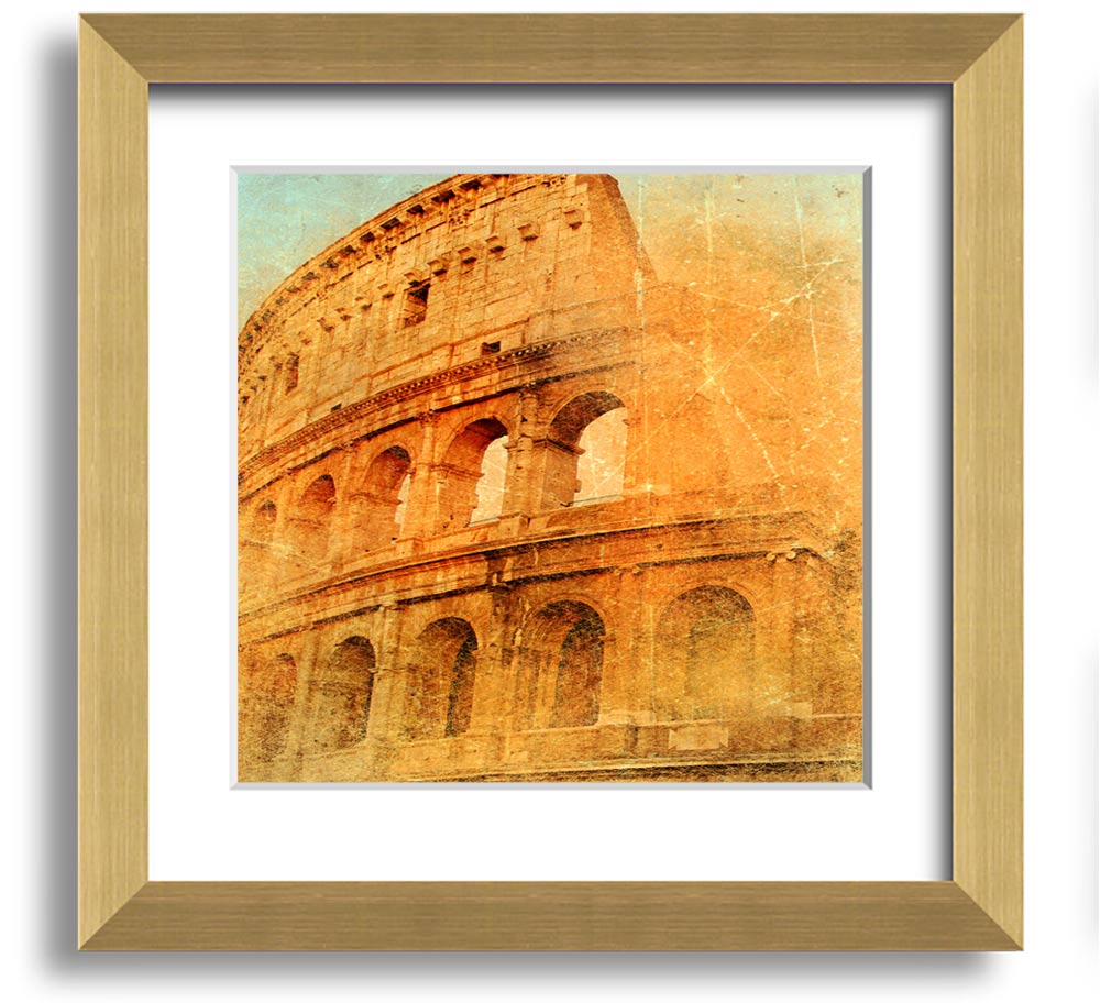 A beautifully framed print of the Ancient Colosseum, showcasing its architectural details and grandeur.