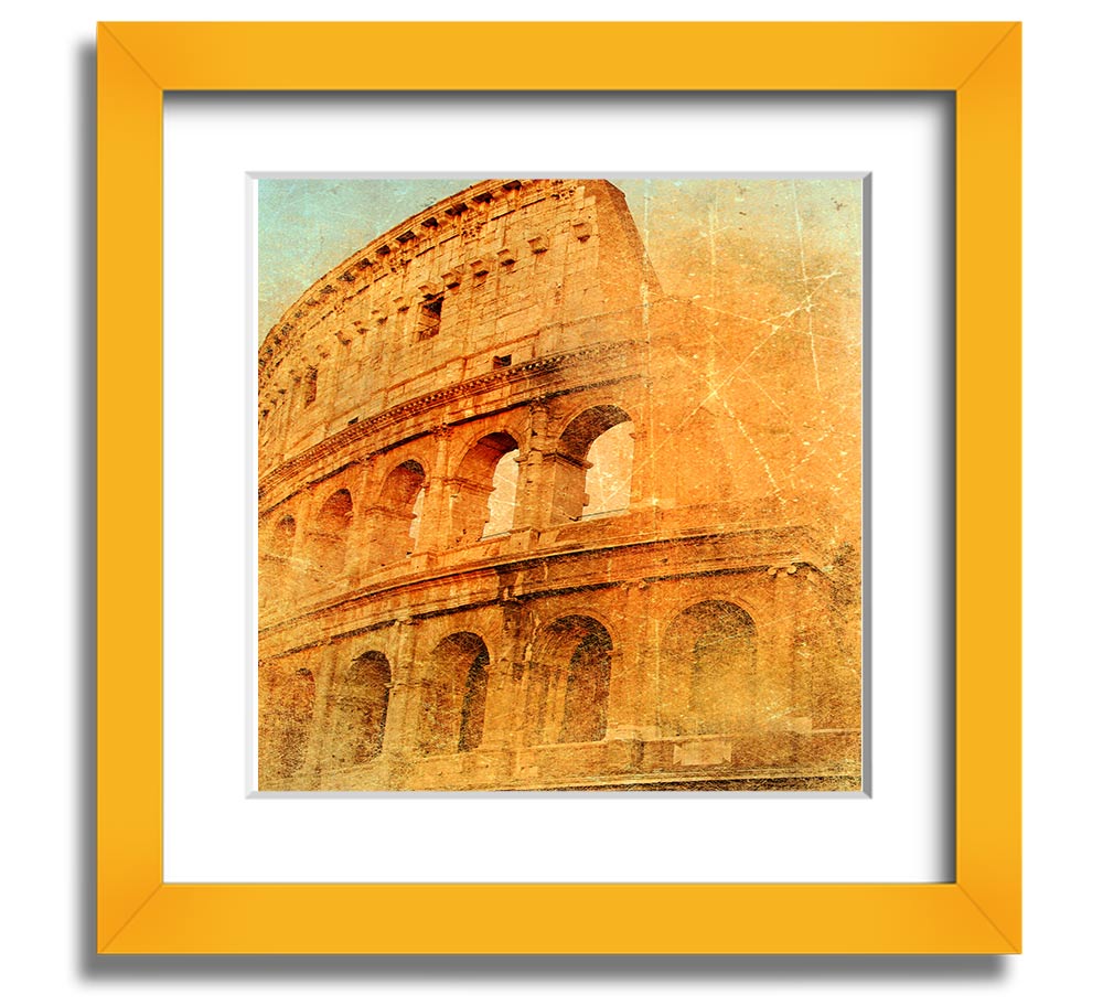 A beautifully framed print of the Ancient Colosseum, showcasing its architectural details and grandeur.