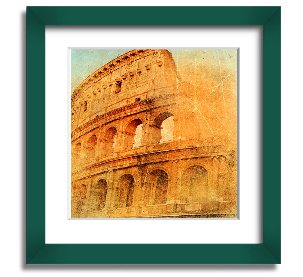 A beautifully framed print of the Ancient Colosseum, showcasing its architectural details and grandeur.