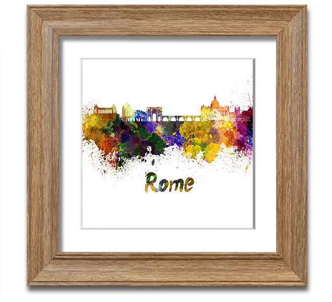 A beautifully framed print of Ancient Rainbow City, showcasing vibrant colors and intricate details, ready to hang on the wall.